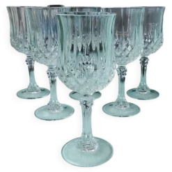 6 verres à pied en cristal