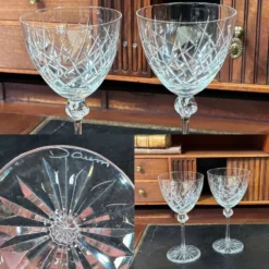 2 verres à pied en cristal DAUM modèle Bolero