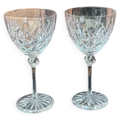 2 verres à pied en cristal DAUM modèle Bolero
