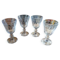 4 verres à pied en verre épais