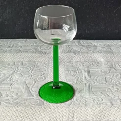 6 VERRES pied vert émeraude Luminarc, verre vin du rhin, vin blanc