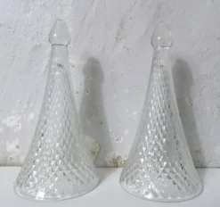 2 verres sans pied trinquettes flûtes à champagne Henri Maire verre vintage