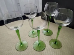 5 Verres à vin blanc d'Alsace en verre uni