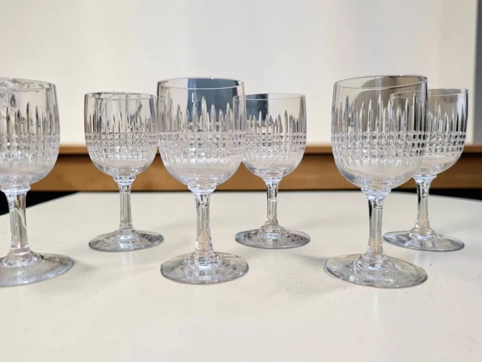 6 verres à vin cuit - porto en cristal Baccarat / Nancy