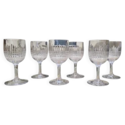 6 verres à vin cuit - porto en cristal Baccarat / Nancy