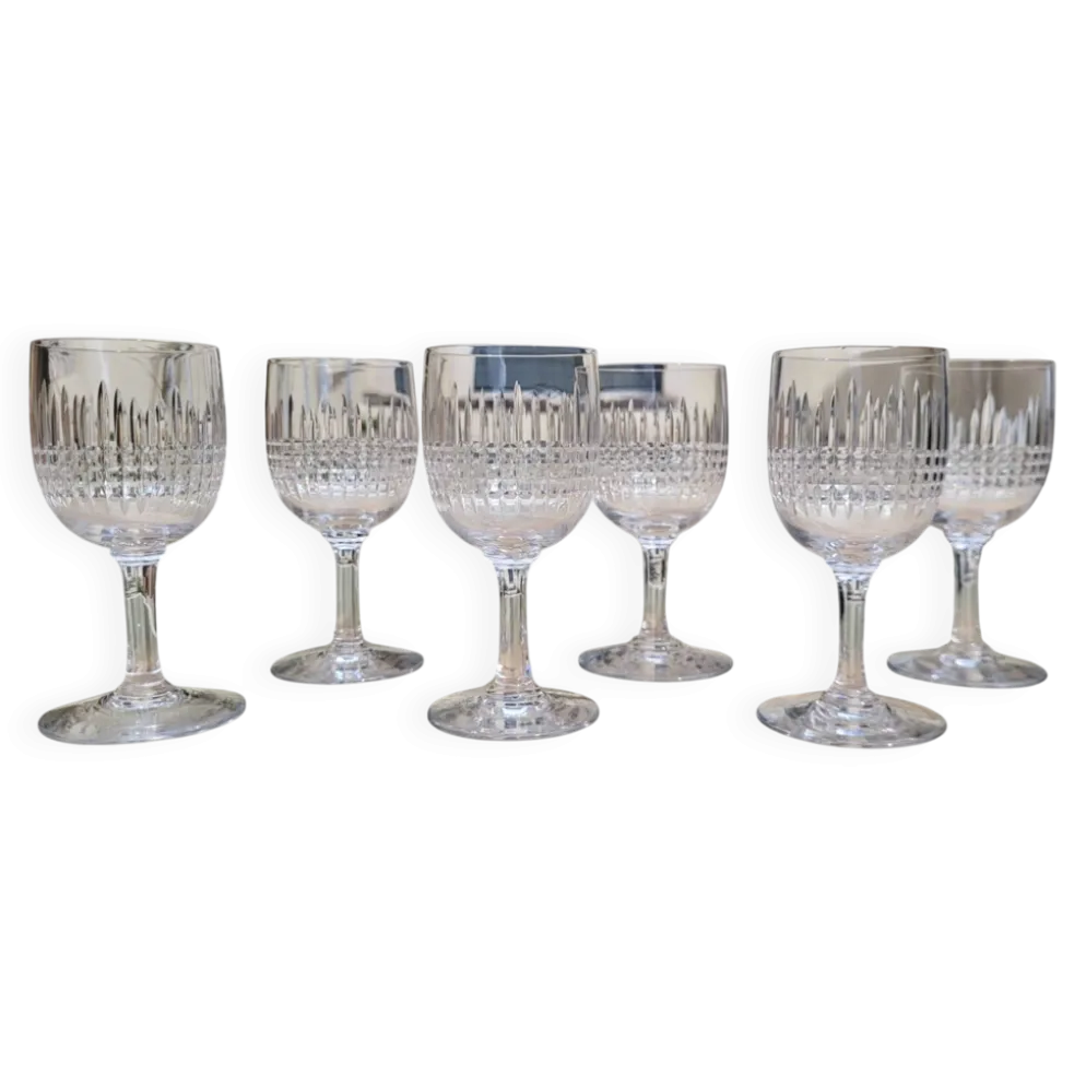 6 verres à vin cuit - porto en cristal Baccarat / Nancy