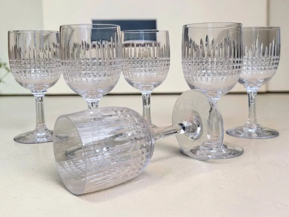 6 verres à vin cuit - porto en cristal Baccarat / Nancy