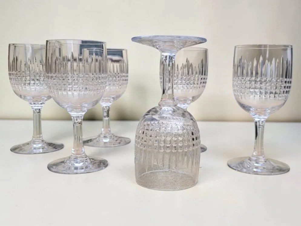 6 verres à vin cuit - porto en cristal Baccarat / Nancy