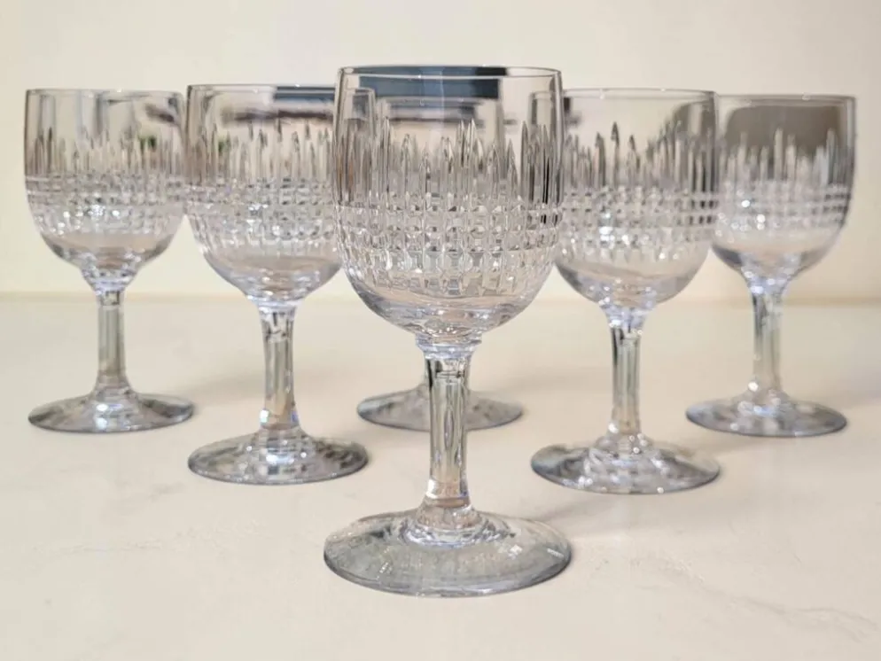 6 verres à vin cuit - porto en cristal Baccarat / Nancy