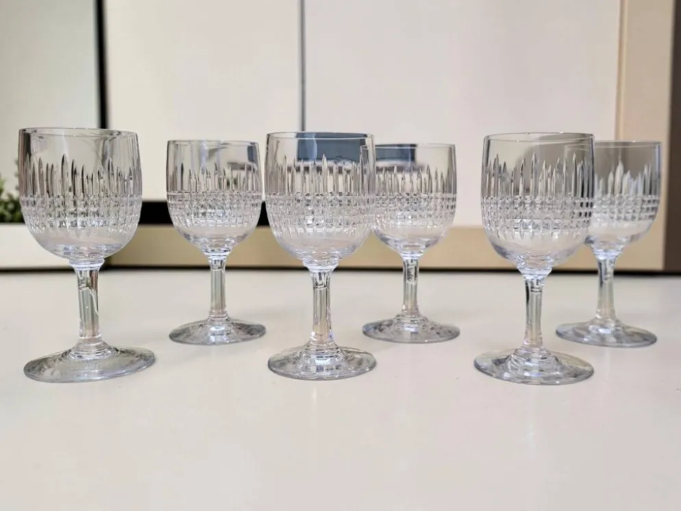 6 verres à vin cuit - porto en cristal Baccarat / Nancy