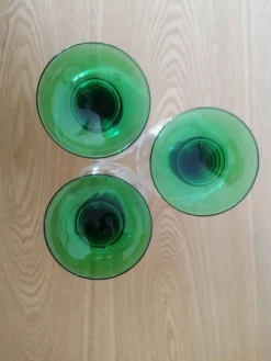 3 verres vin d'Alsace à pied torsadé vert 20 cl
