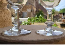 6 verres à vin / eau en verre gravé début XXème