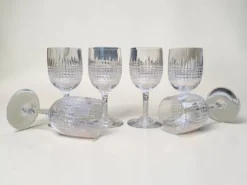 6 verres à vin en cristal de Baccarat, modèle Nancy