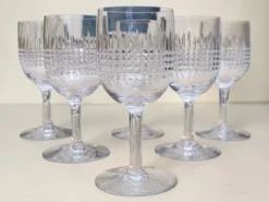 6 verres à vin en cristal de Baccarat, modèle Nancy