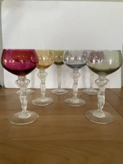 7 verres à vin en cristal de bayel modèle Venus