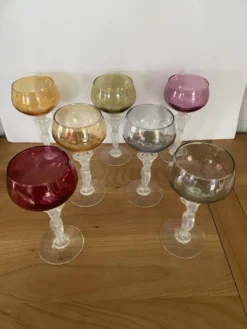 7 verres à vin en cristal de bayel modèle Venus
