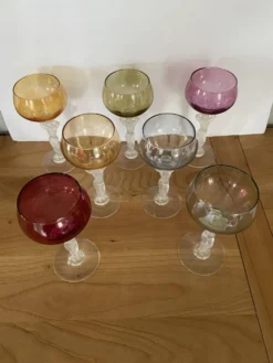 7 verres à vin en cristal de bayel modèle Venus