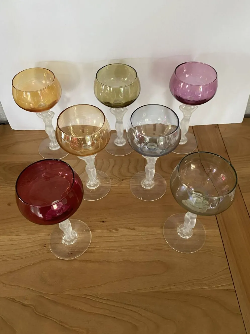 7 verres à vin en cristal de bayel modèle Venus