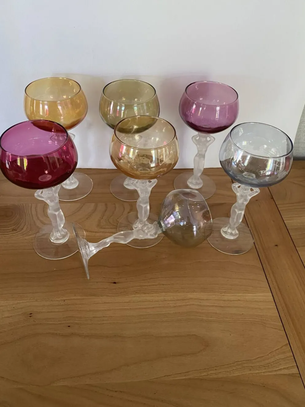 7 verres à vin en cristal de bayel modèle Venus