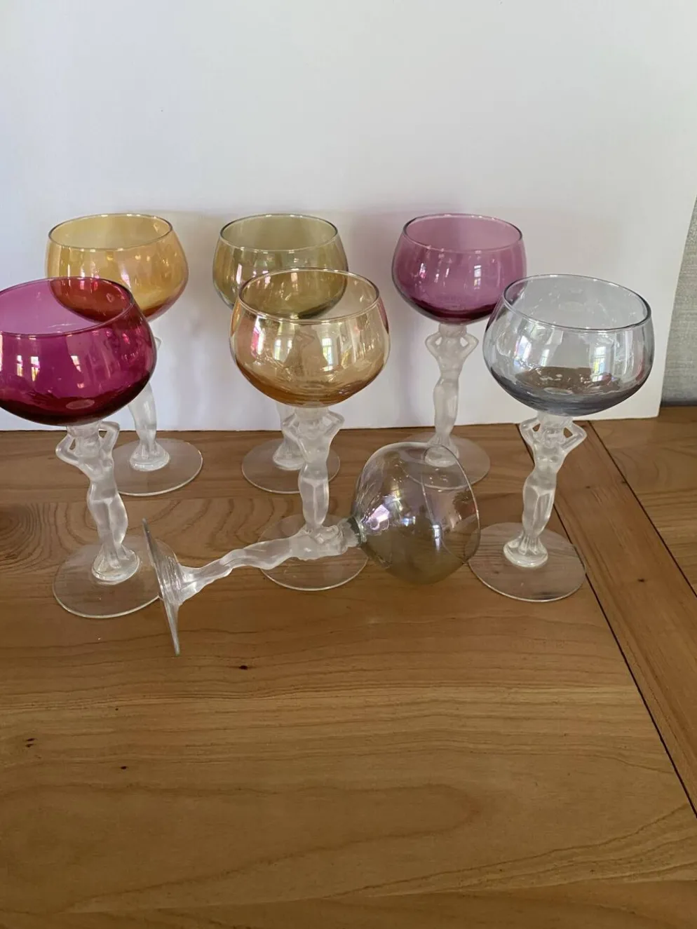 7 verres à vin en cristal de bayel modèle Venus