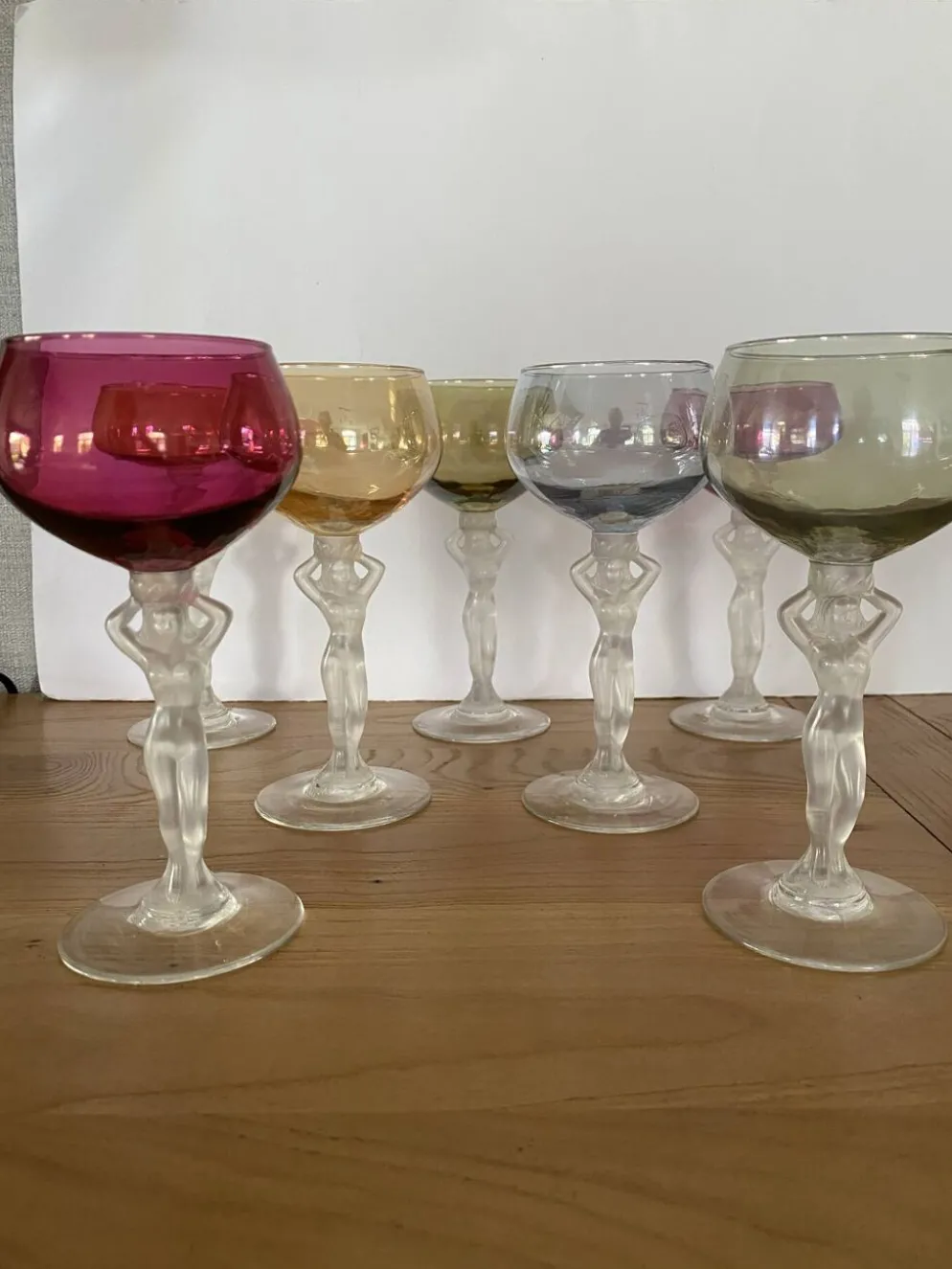 7 verres à vin en cristal de bayel modèle Venus