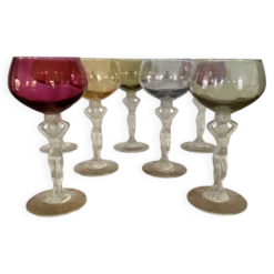 7 verres à vin en cristal de bayel modèle Venus