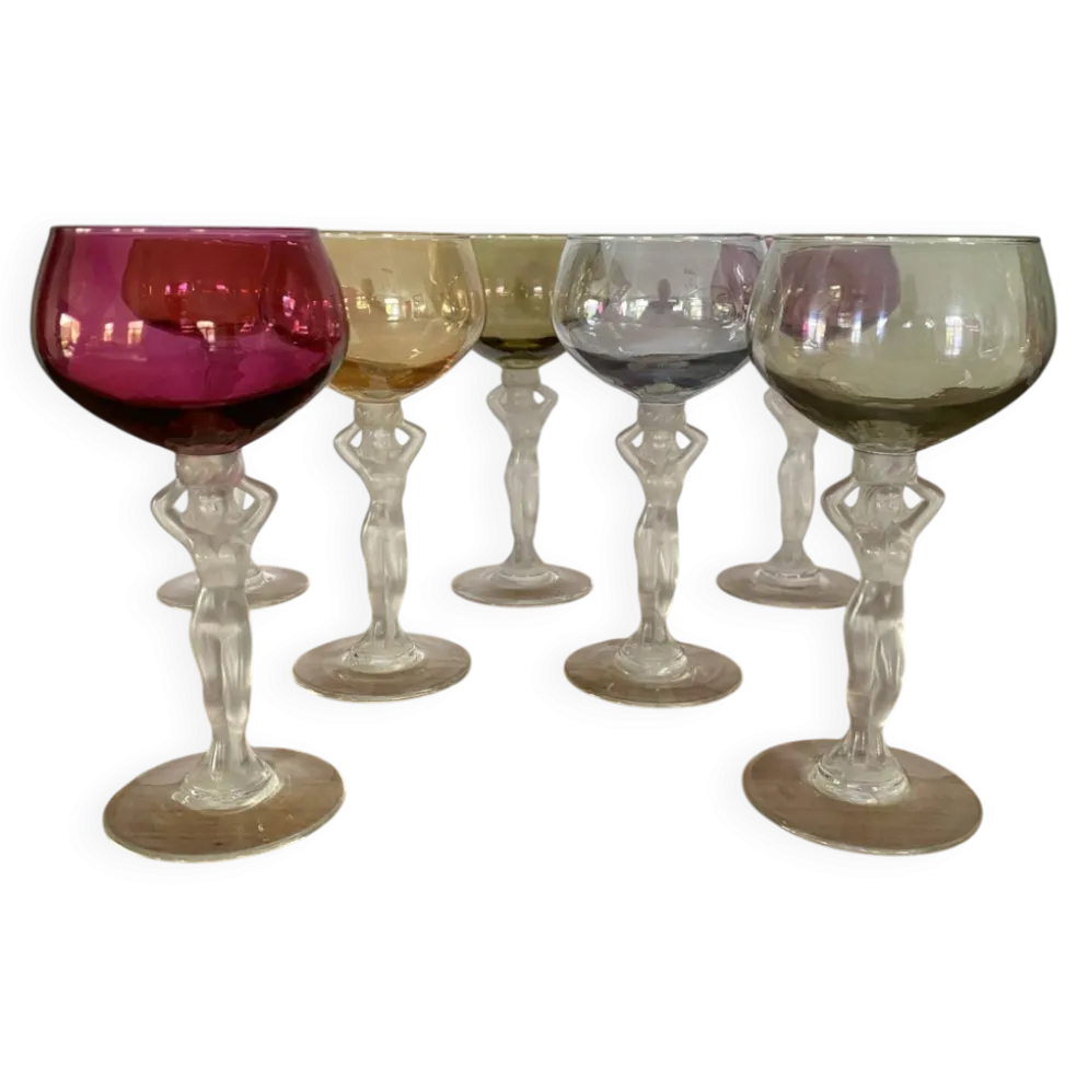 7 verres à vin en cristal de bayel modèle Venus