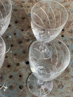7 verres à vin en cristal et verre ciseles vintage
