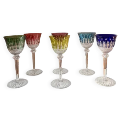 6 verres à vin en cristal Saint Louis