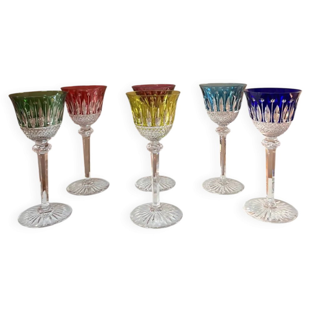 6 verres à vin en cristal Saint Louis
