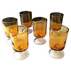 6 verres à vin Luminarc en verre ambré