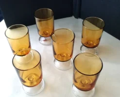6 verres à vin Luminarc en verre ambré
