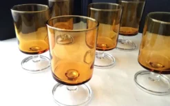 6 verres à vin Luminarc en verre ambré