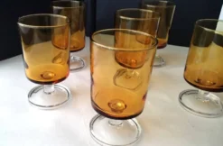 6 verres à vin Luminarc en verre ambré