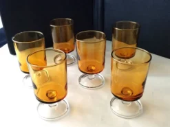 6 verres à vin Luminarc en verre ambré