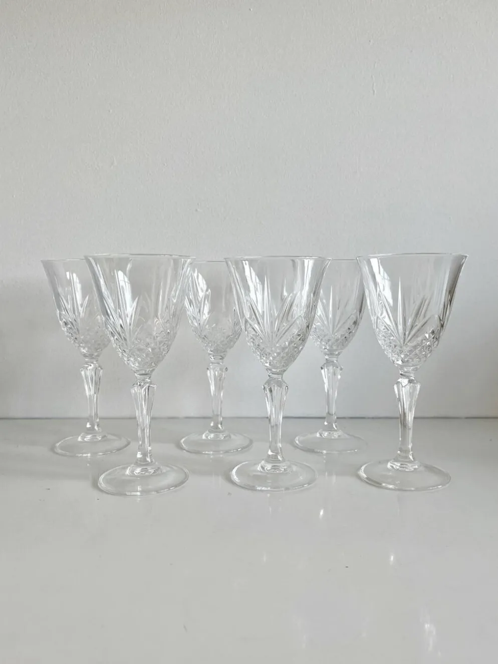 6 verres à vin "Masquerade" Cristal d'Arques vintage