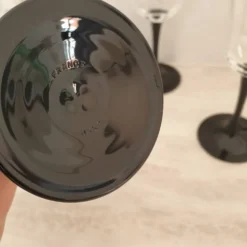 6 verres à vin Octime octogonal pied noir