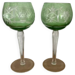 2 verres à vin Roemer en cristal années 70/80