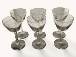 6 verres à vin rouge Art déco