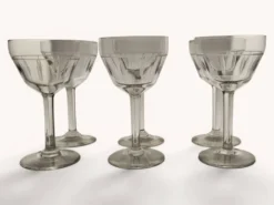 6 verres à vin rouge Art déco