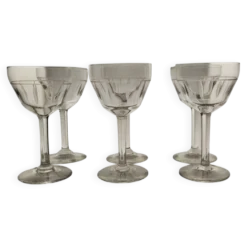 6 verres à vin rouge Art déco