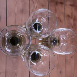 4 verres à vin style Roemer gros pied vert olive