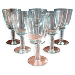 6 verres à vin transparents 15 cl vintage