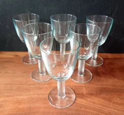 6 verres à vin transparents 15 cl vintage
