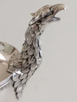 Verseuse à café style Empire en métal argenté, bec tête d'aigle