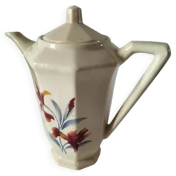 Verseuse Digoin Sarreguemines modèle 9225 – décor floral stylisé