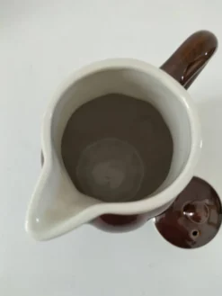 Verseuse vintage en grès émaillé chocolat