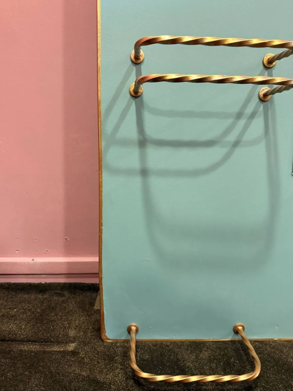Vestiaire d'entrée mural vintage avec miroir et patères