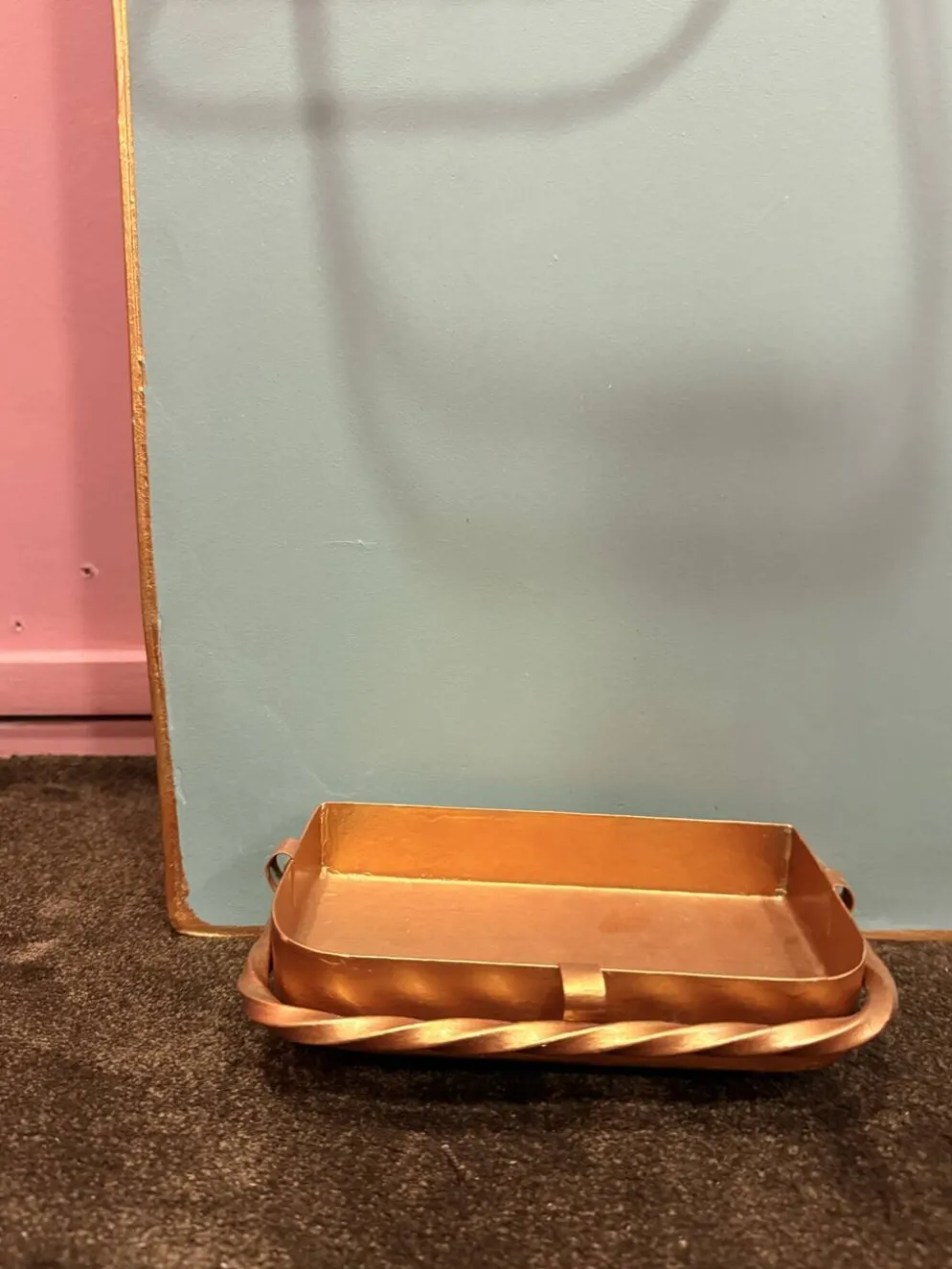 Vestiaire d'entrée mural vintage avec miroir et patères