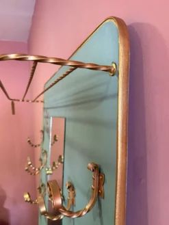 Vestiaire d'entrée mural vintage avec miroir et patères